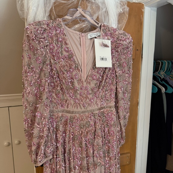 Mac Duggal Rose Sequin Floor Length Dress - Picture 3 of 9